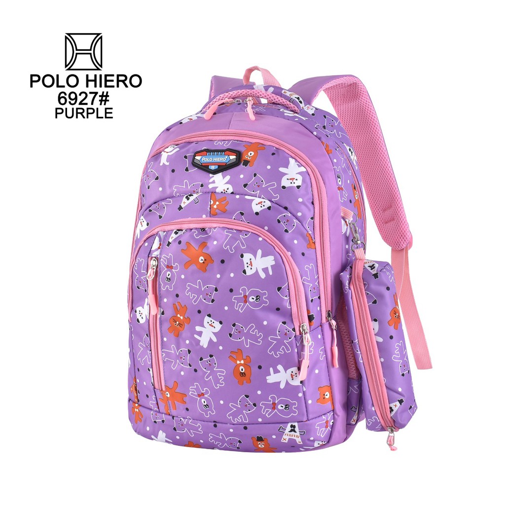 Tas Ransel Perempuan Polo Hiero 6927 Tas Wanita Import,[Free Tas Kosmetik] Style Casual