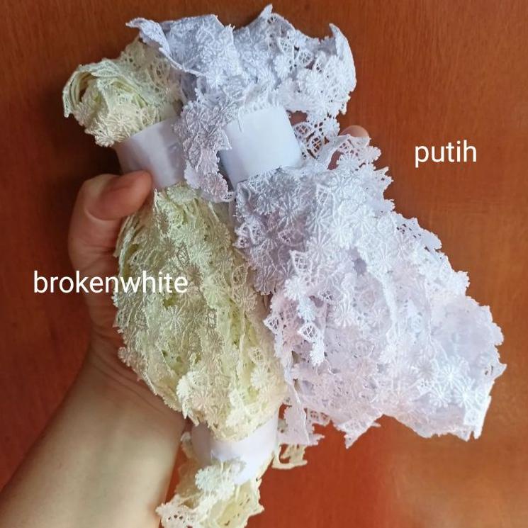 P7C4 renda rutan gyper giper ziper bordir rajut per roll untuk mukena mukenah hijab HZP