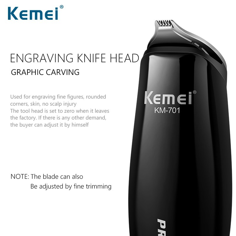 Clipper Kemei KM-701 Alat cukur Detailer 2 in 1 Original Alat cukur rambut Profesional