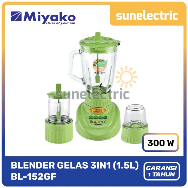 Miyako BL-152GF Blender Kaca 1.5 L BL 152 GF / BL 152GF / BL-152 GF / BL152GF / BL152 GF