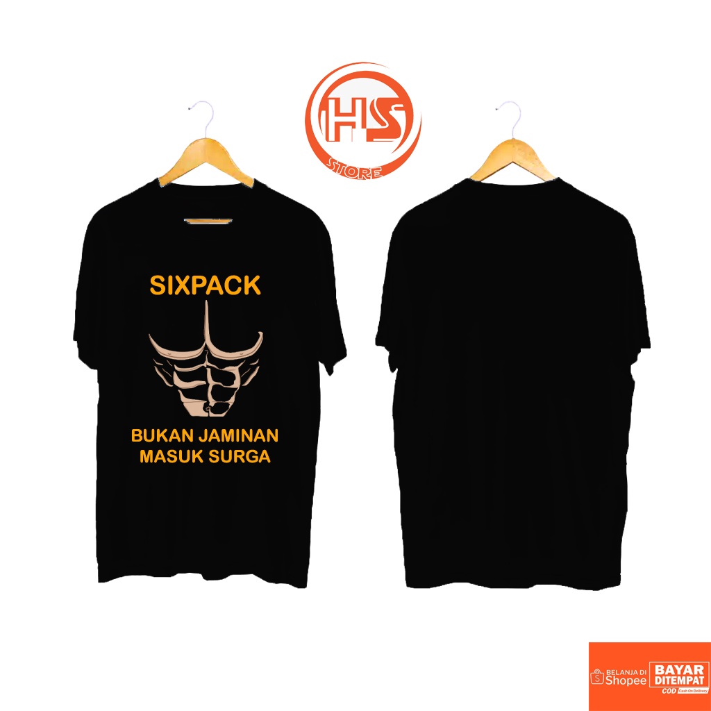 Kaos Distro SIXPACK Bukan Jaminan Masuk Surga T shirt Pria Wanita Baju Lengan Pendek Original 100%