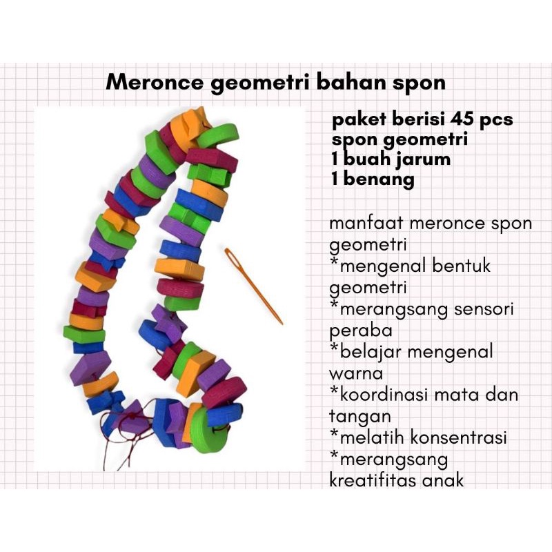 Meronce Spon/Meronce Geometri/Meronce Angka/Meronce Huruf/Spon Huruf/Spon Angka/