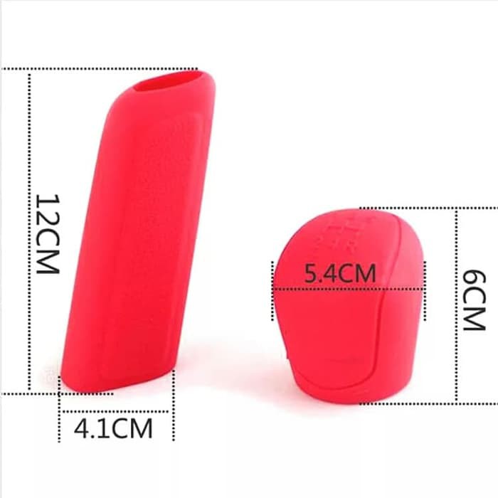 Merah Red Cover Sarung Karet Silicone Knob Hand Rem Mobil Gigi Manual