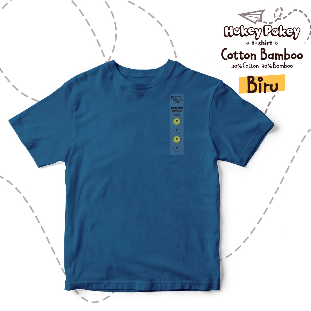 Kaos Polos Anak Cotton Bamboo Biru