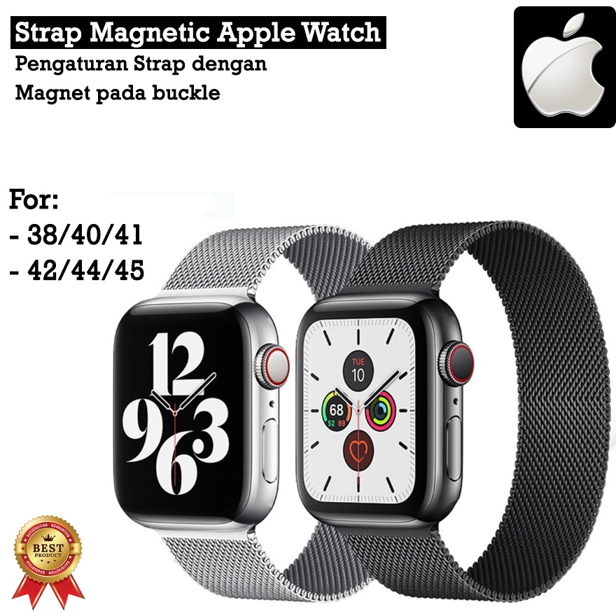 Strap Magnetic Watch ​Jam Gelang 40 41 42 Rantai Milanese 45 38 iWatch Seri 1 2 3 4 5 SE 7