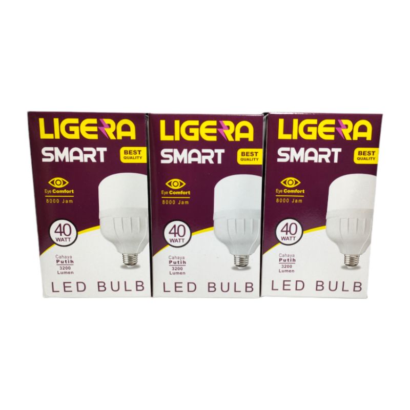 Paket 3 Pcs LIGERA Smart Lampu LED Capsule 40 Watt - Cahaya Putih
