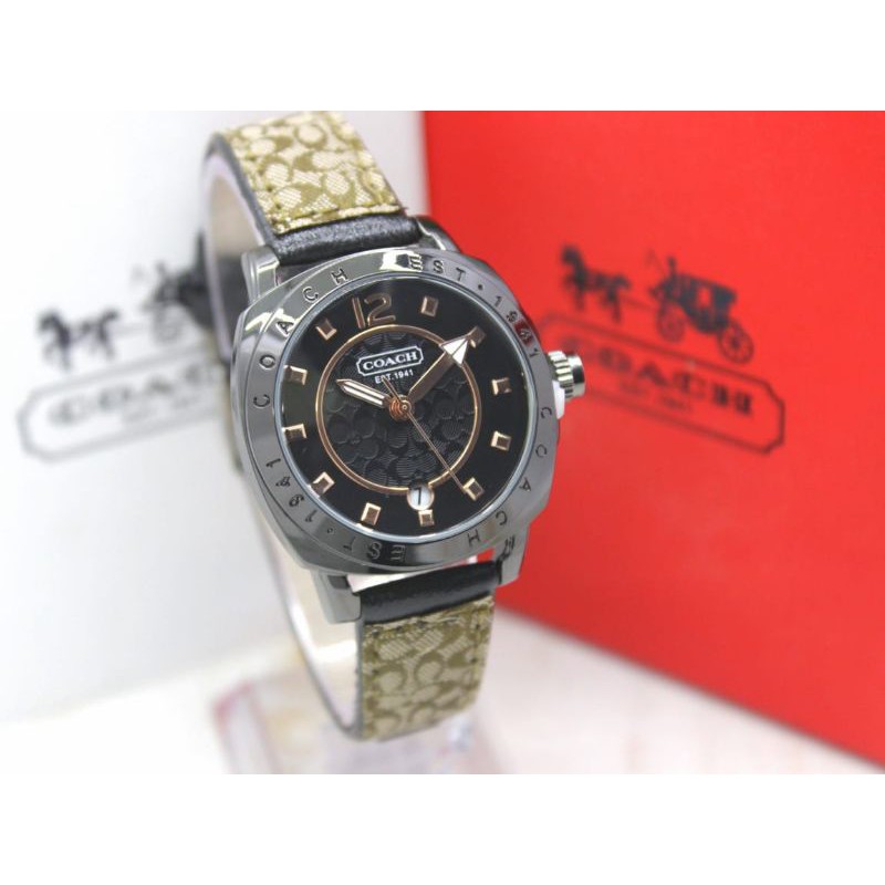 JAM TANGAN Coach kulit import