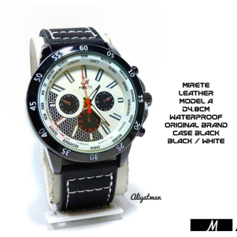 JAM TANGAN PRIA MIRETE TALI KULIT ORIGINAL