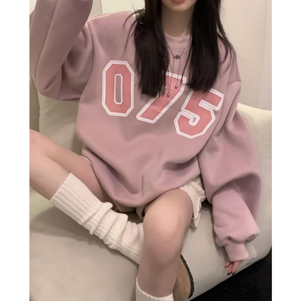 075 SWEATER WANITA OVERSIZE - CREWNECK OVERSIZE WANITA - SWEATSAHIRT