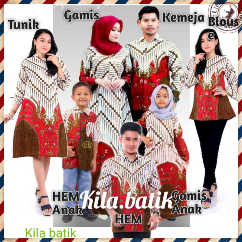 Batik Couple keluarga sania ruffle ori ndoro jowi dnt motif seno merah.S.M.L.XL.XXL.