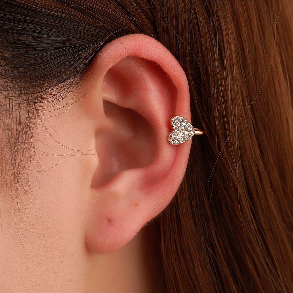 Lily Ear Cuff Gold Clip-On Dainty Adjustable Helix Cuff Anting