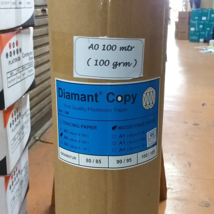 KERTAS HVS PLOTTER A0 100 GRAM 100 MTR