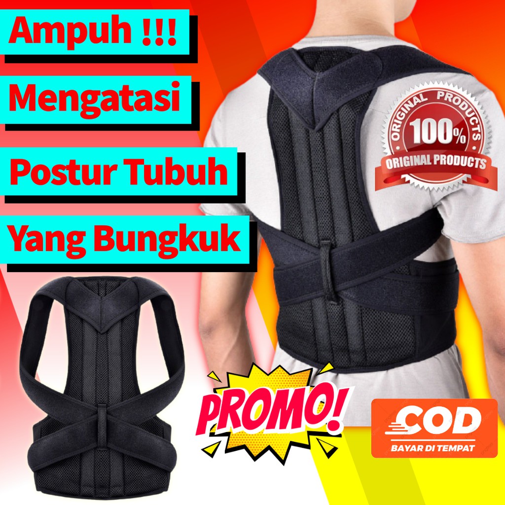Korset Penegak Punggung Alat Terapi Pelurus Punggung Bugkuk Pria Dewasa Penyangga Punggung Sabuk Pin