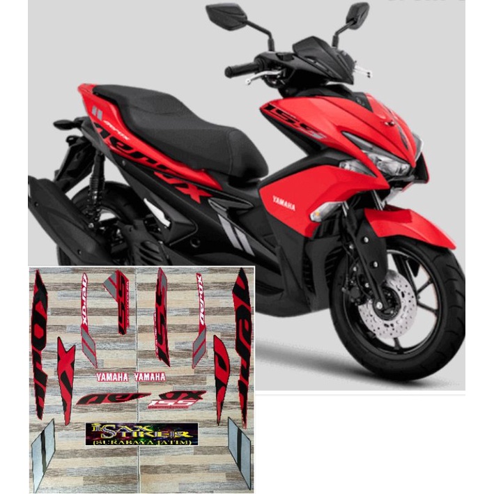 striping original Yamaha aerox merah hitam tahun 2019