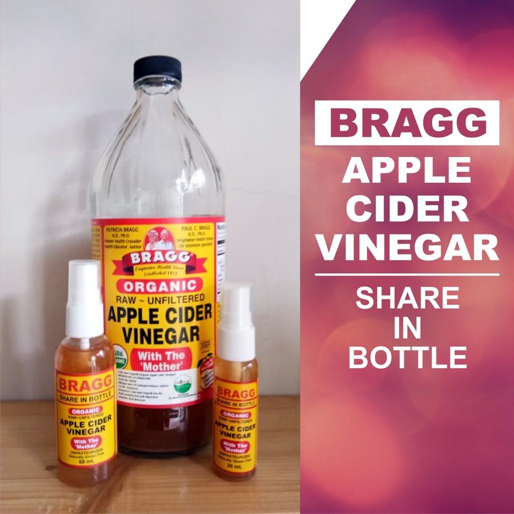 Cuka Apel Bragg Brag Apple Cider Vinegar share in bottle