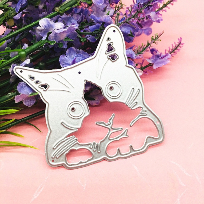 Zzz Cetakan Stensil Cutting Dies Motif Kucing Bahan Metal Untuk Scrapbook / Craft Diy