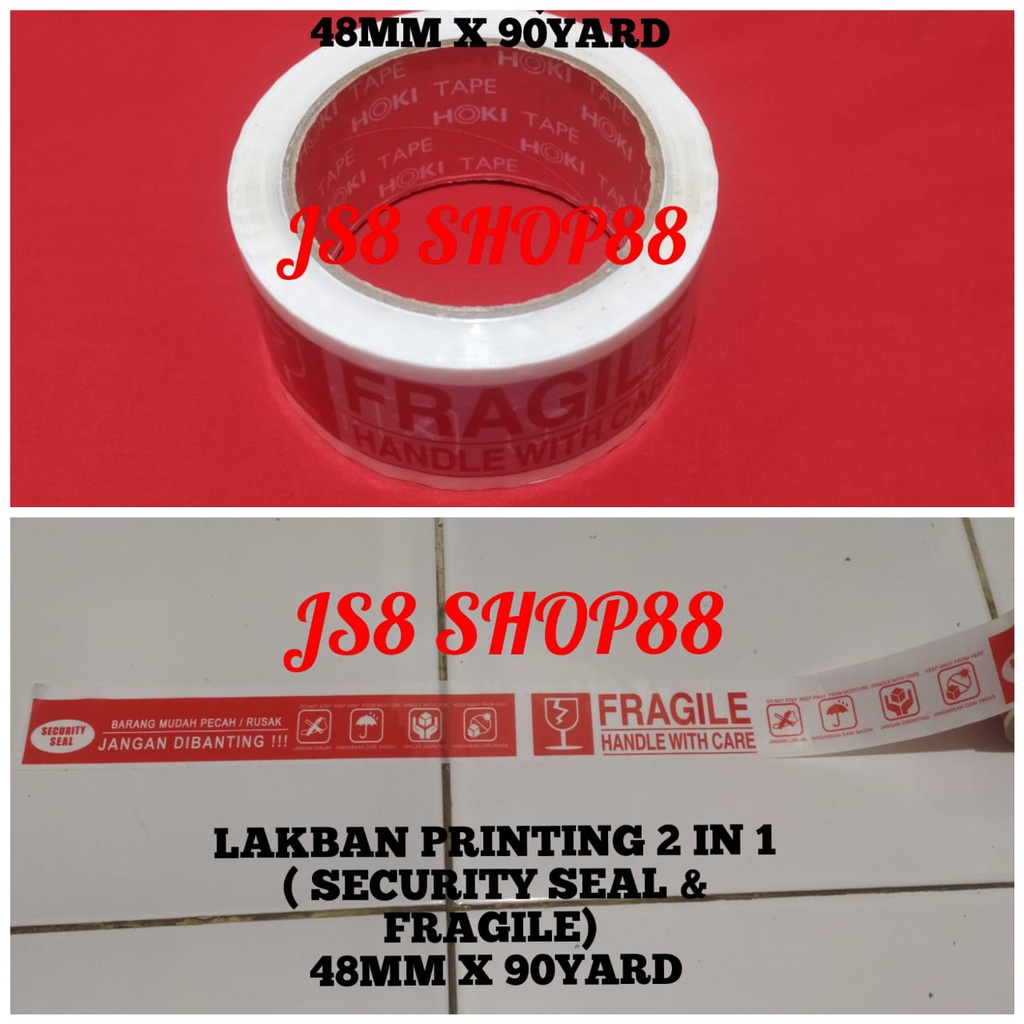 

LAKBAN PRINTING 2 IN 1 SECURITY SEAL & FRAGILE 48MM X 90YARD
