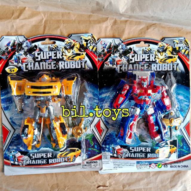 Mainan robot transformer super change