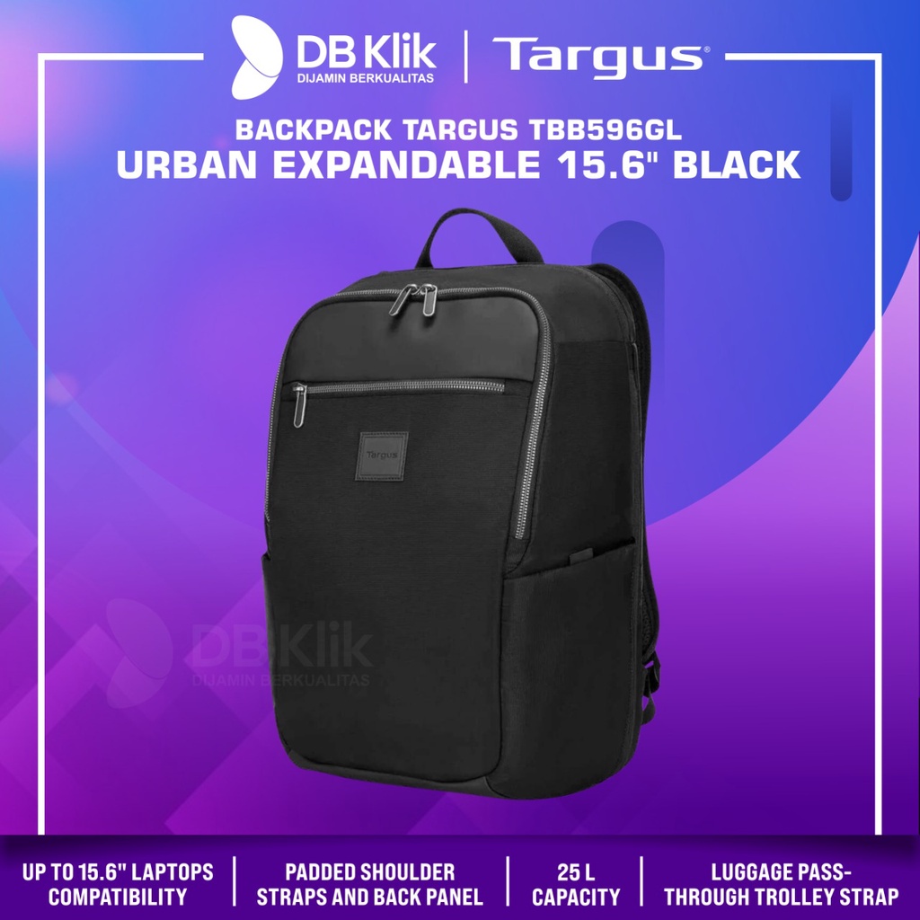 Backpack TARGUS TBB596GL URBAN EXPANDABLE 15.6&quot; Black - TBB 596GL-70