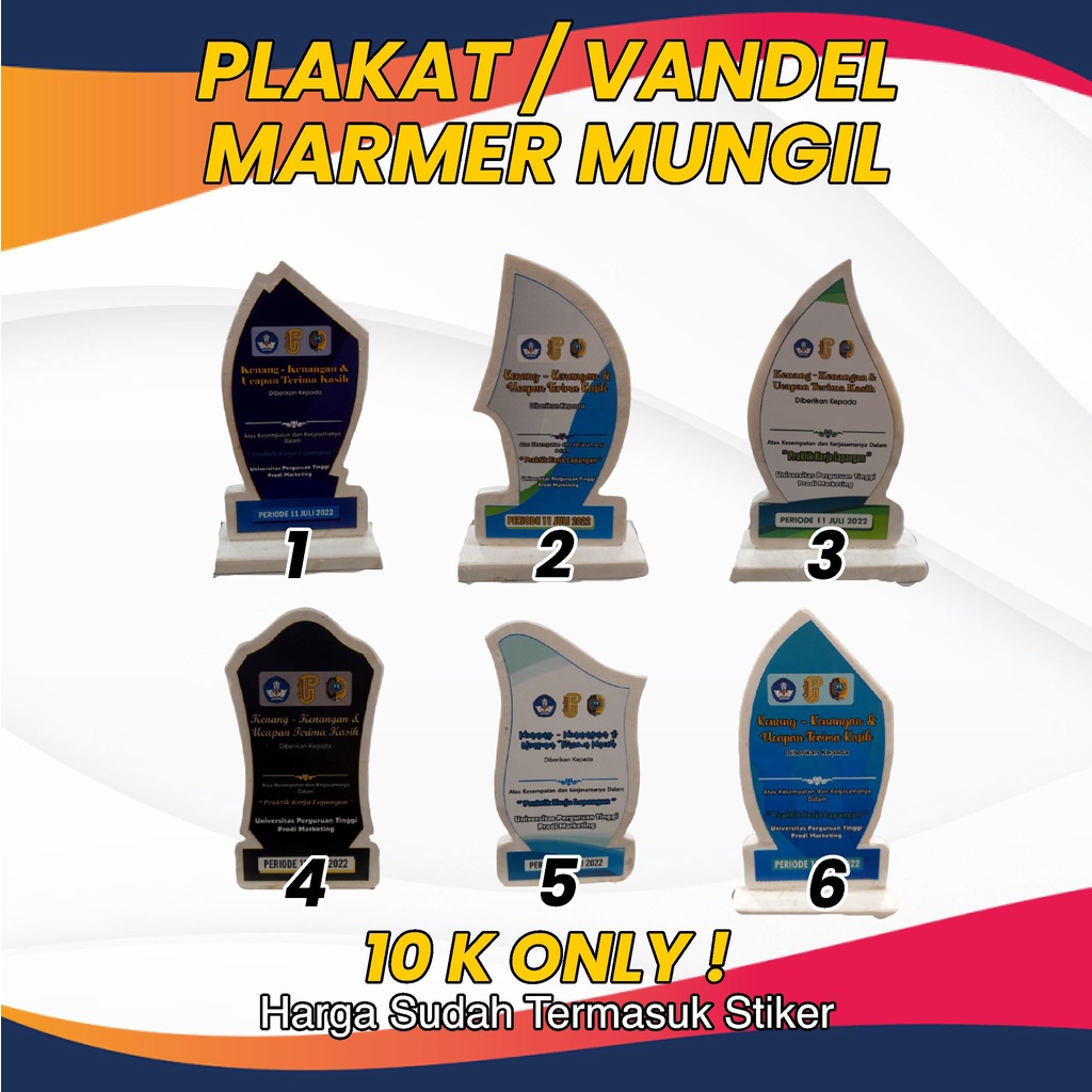 PIALA PLAKAT MARMER WISUDA TK PLAKAT MUNGIL PENGHARGAAN