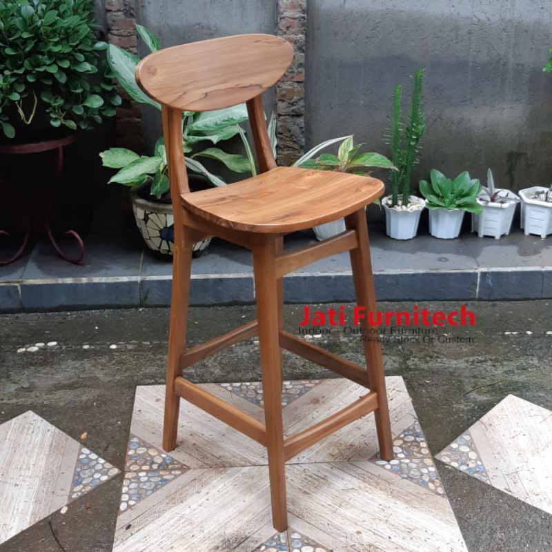 Bar Stool Jati // Kursi Bar Kayu Jati