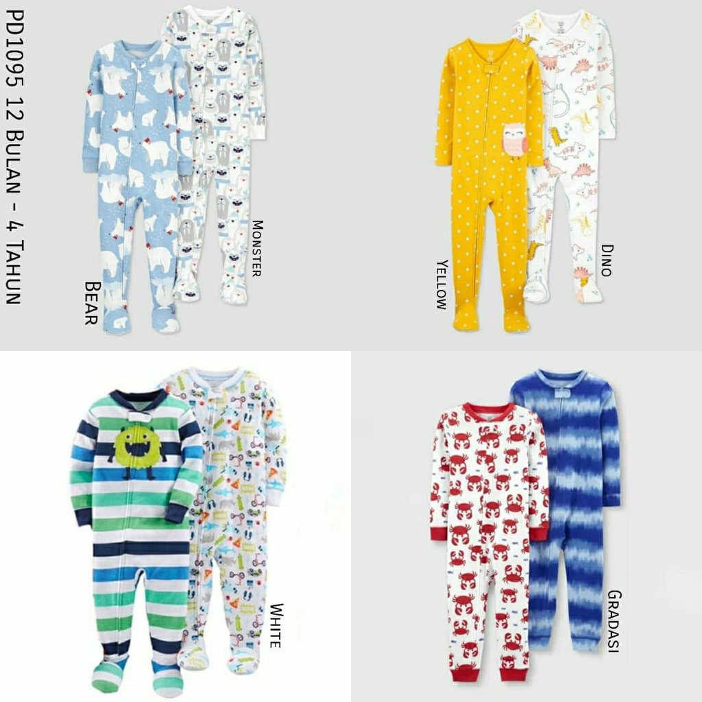 (BAJUANAK) PD1095 Carters Sleepsuit Baby Anak Bear Gradasi