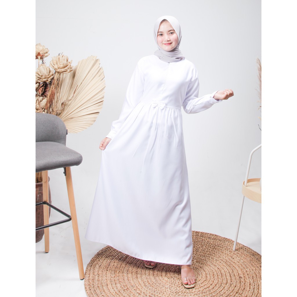 Hadinia Gamis Putih Busui Terbaru KARIN PITA Gamis Polos Elegan Gamis Terbaru 2022 Gamis Ibu Menyusu