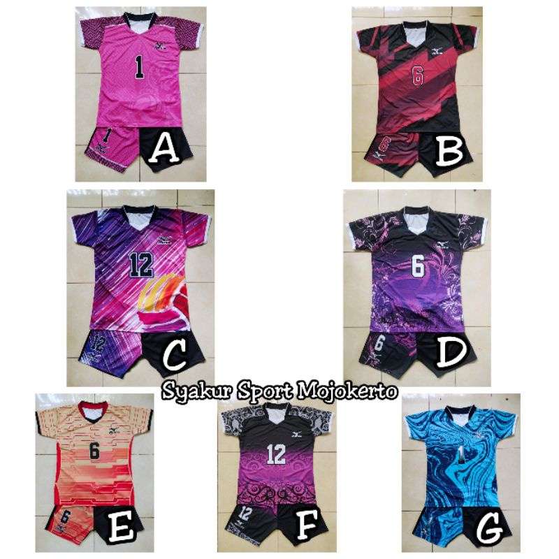 Baju Voli Full Printing Cewek