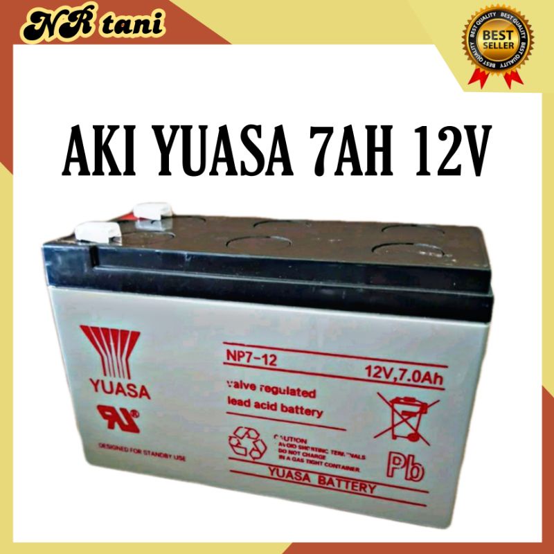 Jual Baterai Aki Kering UPS YUASA NP7-12 12v 7ah/ Aki Yuasa/ Baterai