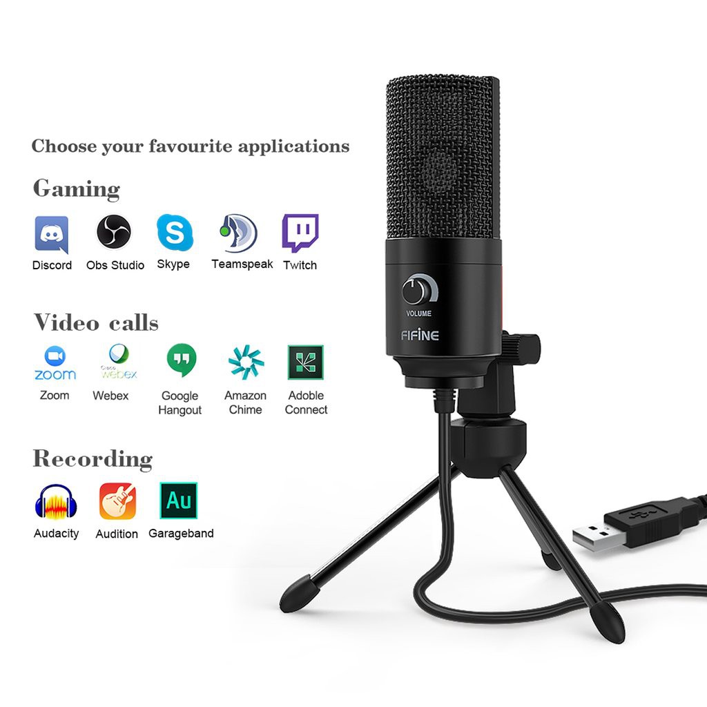 Jual USB MICROPHONE WITH VOLUME DIAL FIFINE K669B FOR GAMING ...