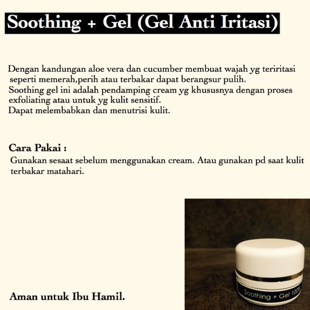 SOOTHING GEL ANTI IRITASI WAJAH CREAM BPOM HALAL ORIGINAL SKINCARE ROUTINE KOREA AMPUH SHOPEE COD