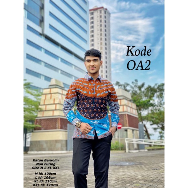 BATIK KODE OA1 & OA2 | LONTARA | Kemeja Batik Pria By BATIK LANANG - Batik Khas Makassar