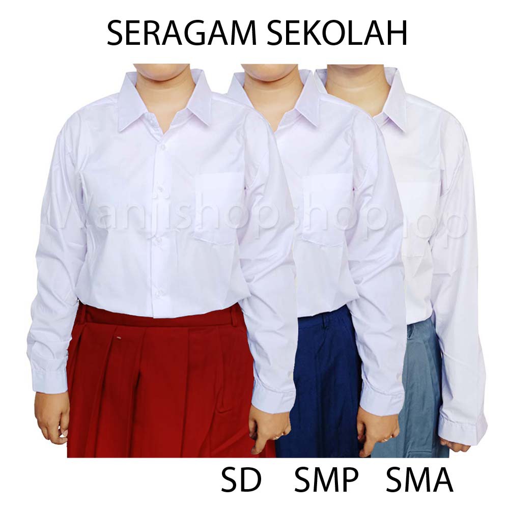 Harga Seragam Sekolah Smp Kemeja Putih Tangan Pendek Bahan Premium Kualitas Lebih Baik Seragam 8778