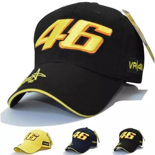 Topi Pria SPORT Racing 46 Bordir/topi Valentino Rossi 46 Kekinian the doctor/Realpict