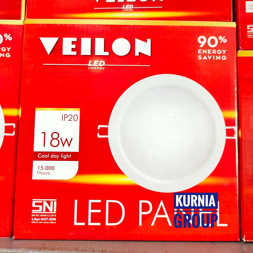 Lampu Downlight LED IB Panel VEILON 6W 9W 12W 18W Bulat Putih Super Terang Drop Ceiling Donlight Tanam Pojok Sudut Plafon PVC Gypsum Ternit Kualitas Joss Terang Mantap Premium Body Slim Super Bright 220v SNI Kurnia Group