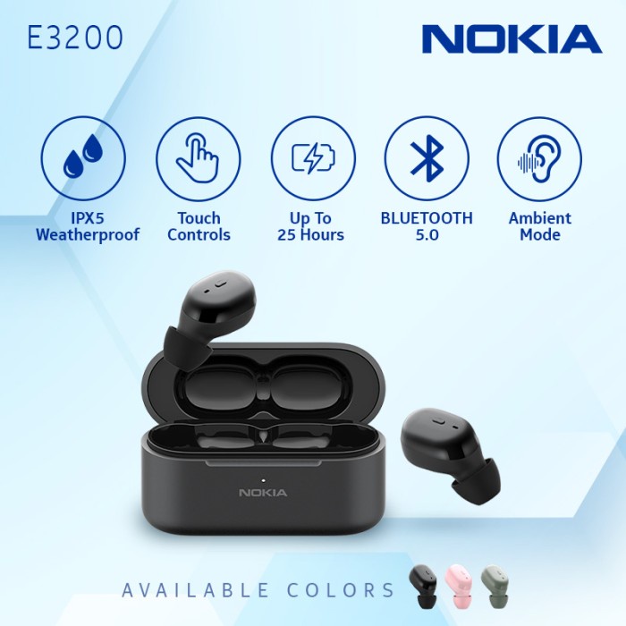 Nokia True Wireless Tws Earphone E3200 - Black