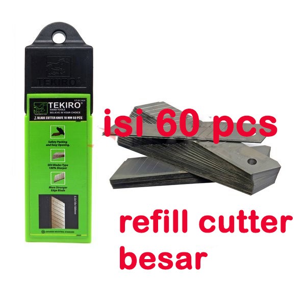 

Bagus Isi 60 Pcs Cutter Besar 18Mm Tekiro Refill Ulang Pisau Gt-Bc1820 Bagus