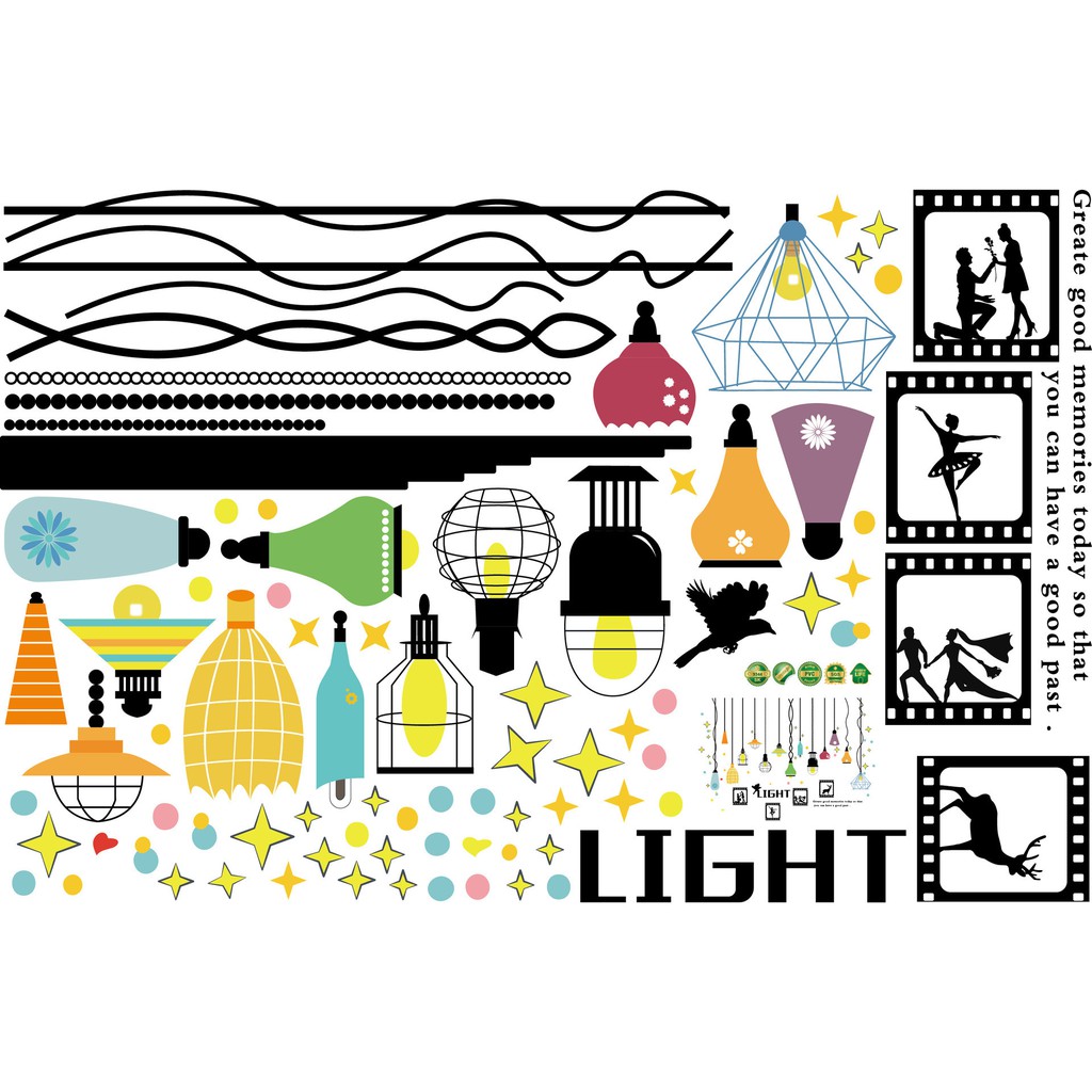 Reliza Wall Sticker Light II Hanging Lampu Gantung Stiker Dinding LDR