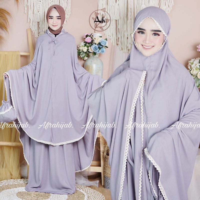 MUKENAH TRAVELING 2in1 Dagu REsleting/ BISA COD /Rayon viscose premium adem &amp; lembut