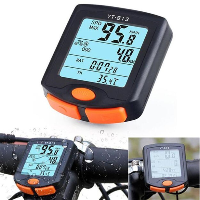 Speedometer Sepeda Wireless Odometer LED Monitor Waterproof - YT-813