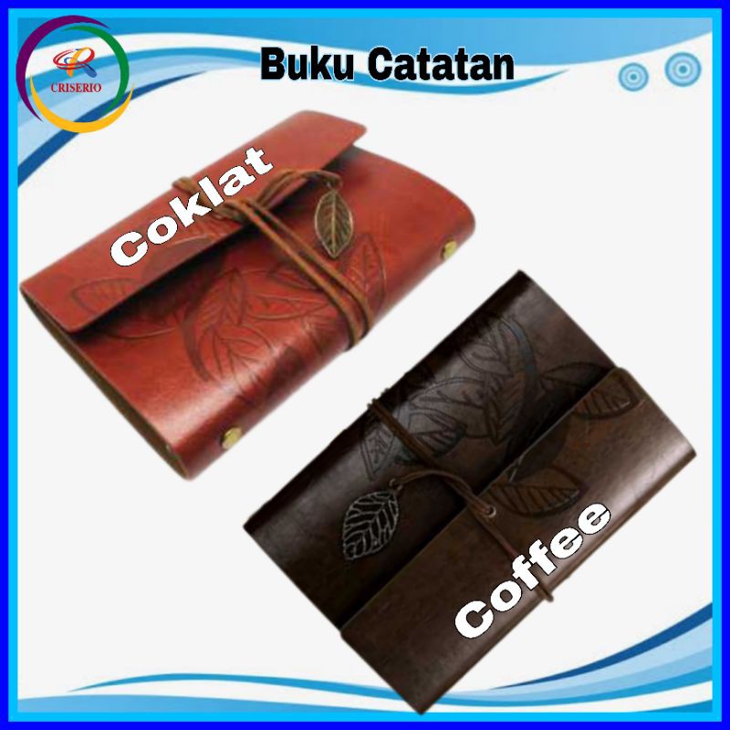 Buku Catatan Binder Kulit Retro Leaf A6 - Notebook Agenda Kulit A6 - Binder Vintage A6