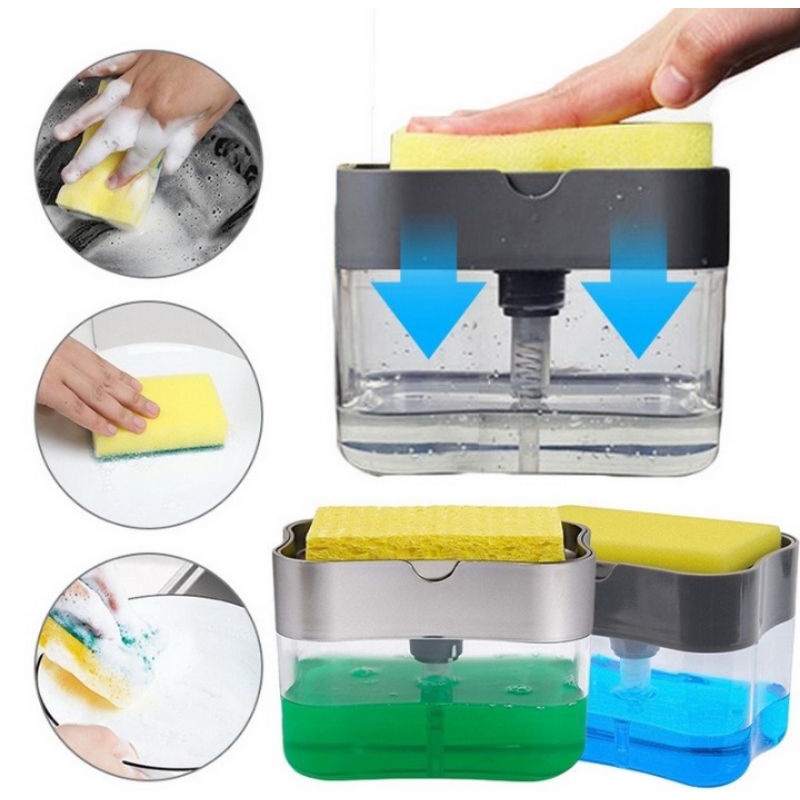 Tempat Sabun Cuci Piring+sponge / Dispenser sabun cuci piring