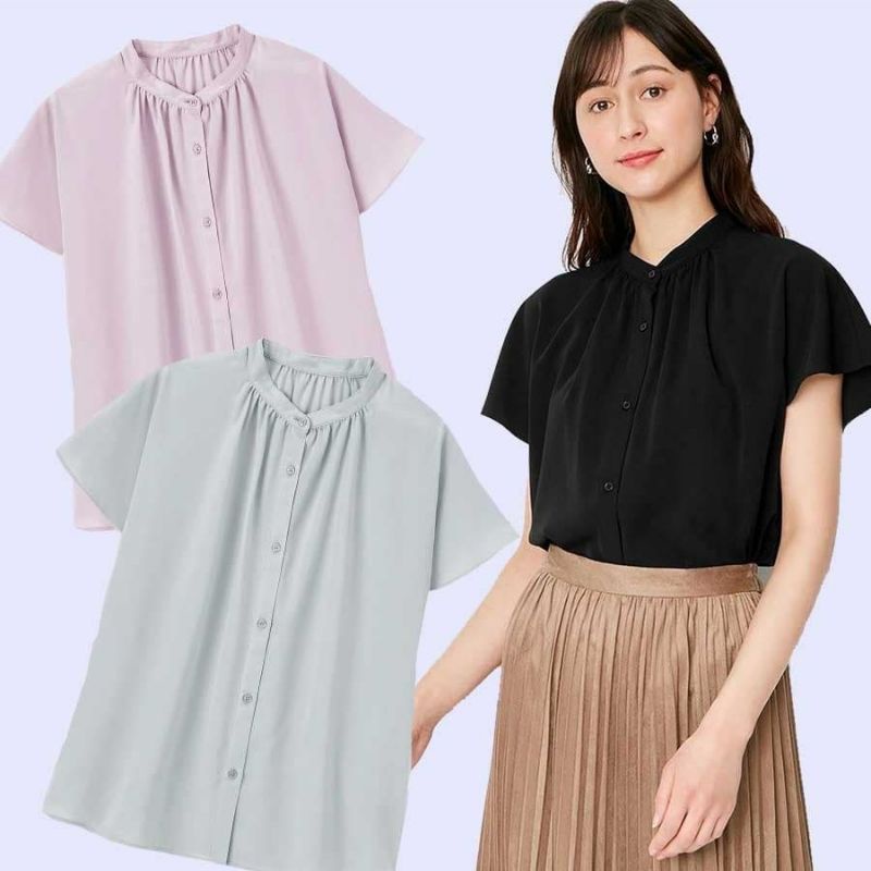 BLOUSE WANITA GU 934 FLUTTER SHIRT