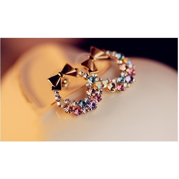 OILA anting korea pita / elegant color Korean bow earrings JAN041 (3E2)