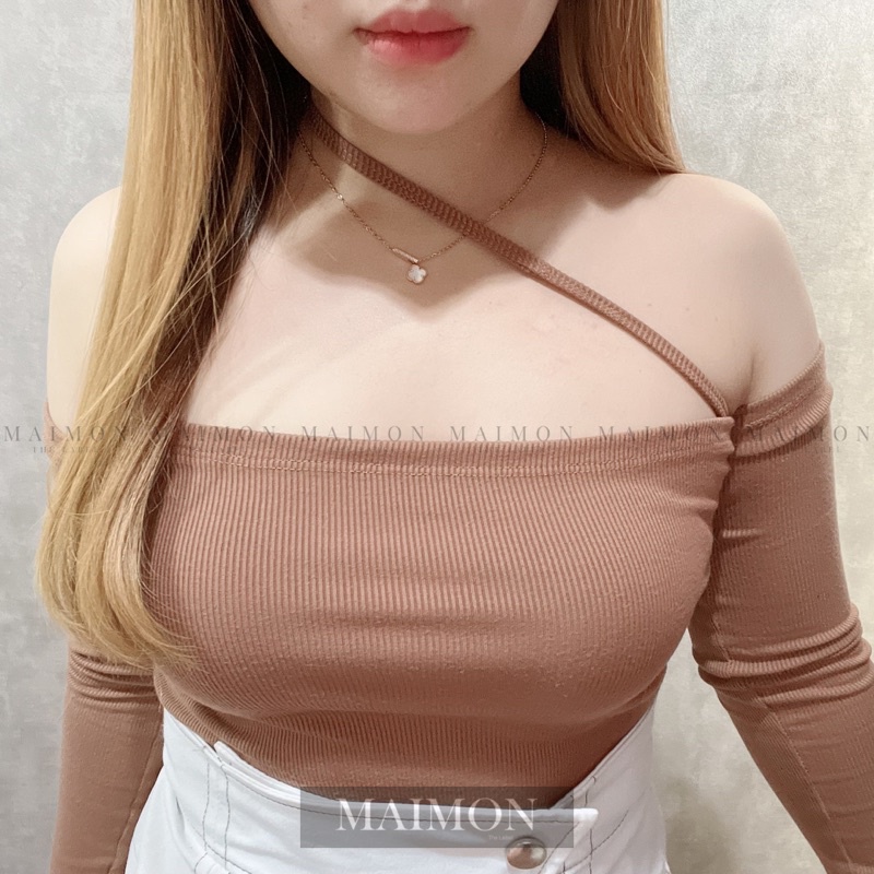 Multy Look Off Shoulder Asymmetric Top | Atasan Sabrina Korean Fashion | Maimon Grosir