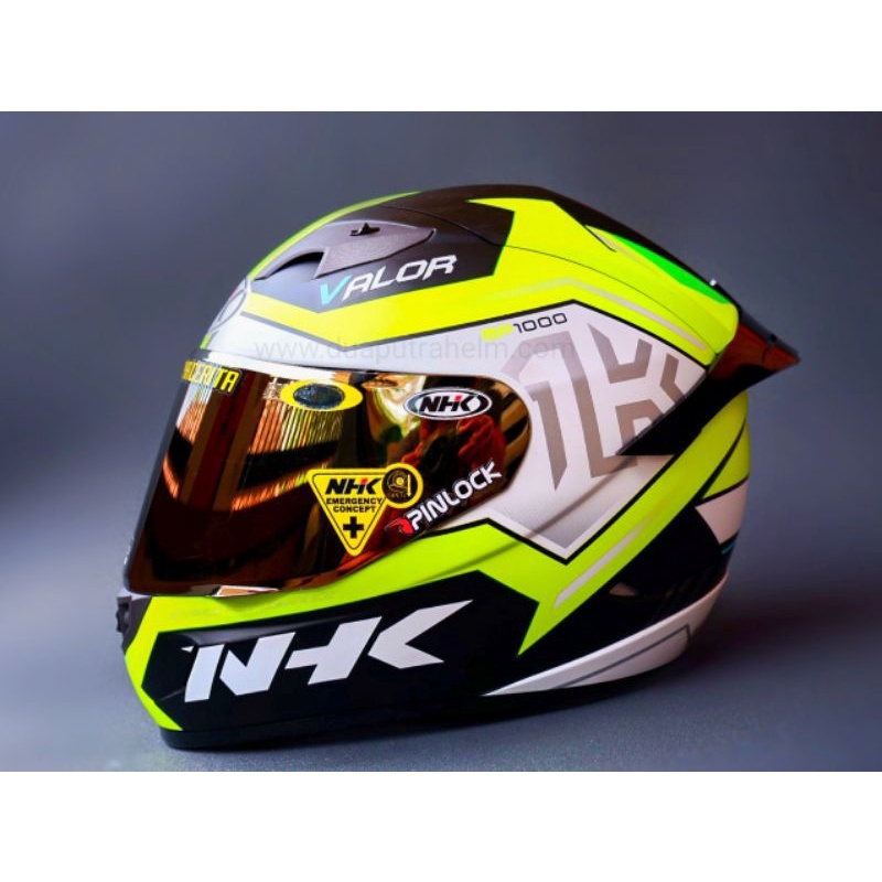HELM FULLFACE NHK GP1000 MOTIF VALOR YELLO BLACK