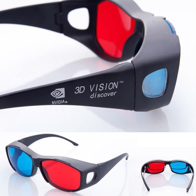 3D Glasses Kacamata Kaca Mata Frame plastik nVidia Vision Red Cyan