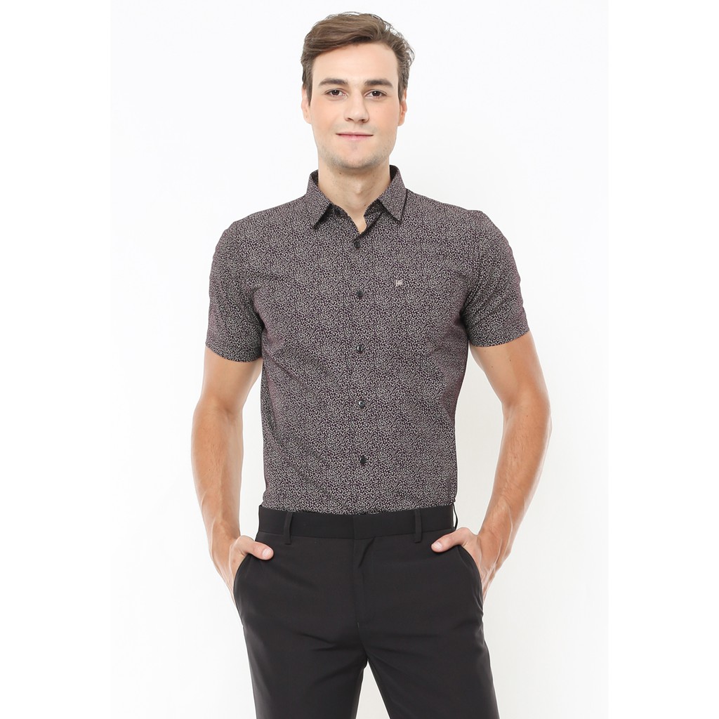 Slim Fit - Kemeja Formal -  Motif Bunga Kecil - Marun - FSH.650.K388.752