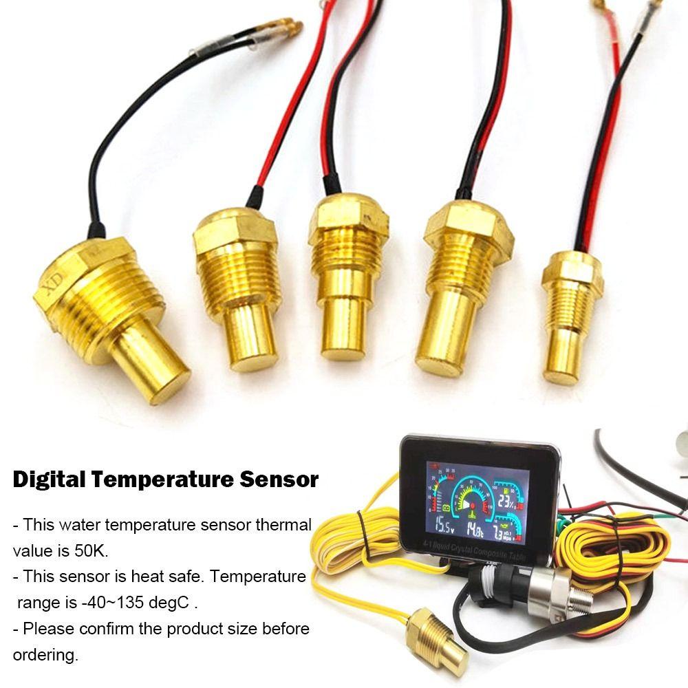 Solighter Sensor Suhu Air Meter NPT 10MM21MM14MM16MM17MM 12V/24V Temp Sender