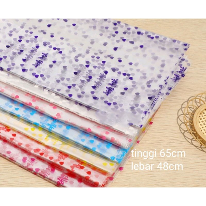 

(1lembar)Plastik Opp motif Love /Plastik kantongan parcel/plastik hampers/plastik buket/plastik parcel/plastik opp for you